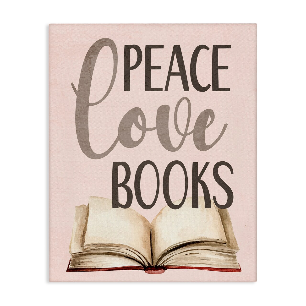 Stupell Industries Peace Love Books Canvas, design by Kim Allen